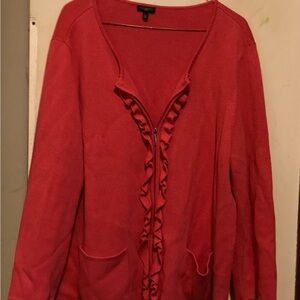 Talbots pink cardigan plus.